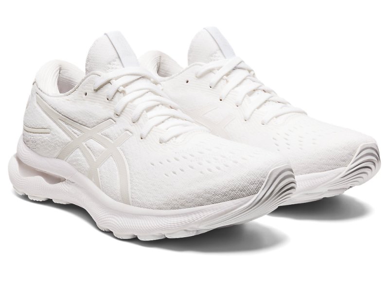 Women's Asics Gel-nimbus 24 Running Shoes White/White Canada | CA2531-222