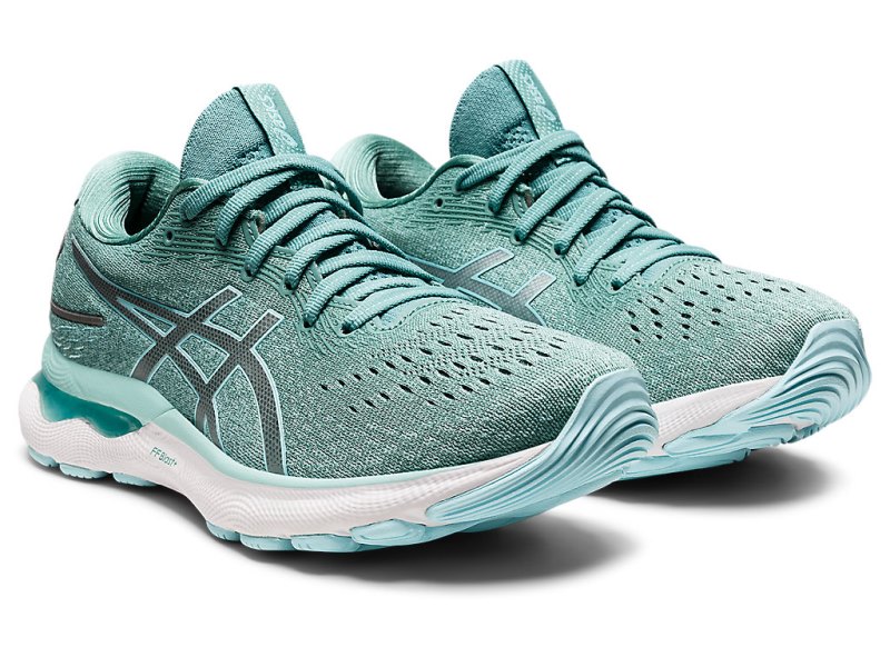 Women's Asics Gel-nimbus 24 Running Shoes Sage/Clear Blue Canada | CA2816-003