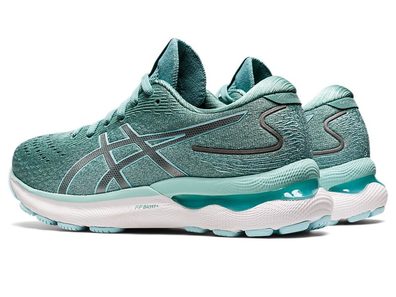 Women's Asics Gel-nimbus 24 Running Shoes Sage/Clear Blue Canada | CA2816-003