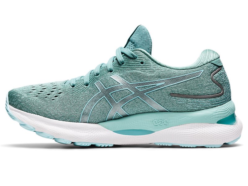 Women's Asics Gel-nimbus 24 Running Shoes Sage/Clear Blue Canada | CA2816-003