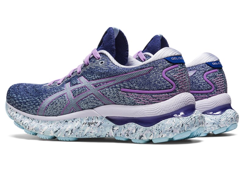 Women's Asics Gel-nimbus 24 Running Shoes Twilight Blue/White Canada | CA3124-961