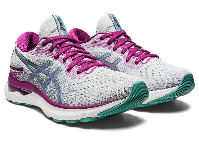 Women's Asics Gel-nimbus 24 Running Shoes Polar Shade/Sage Canada | CA3205-828