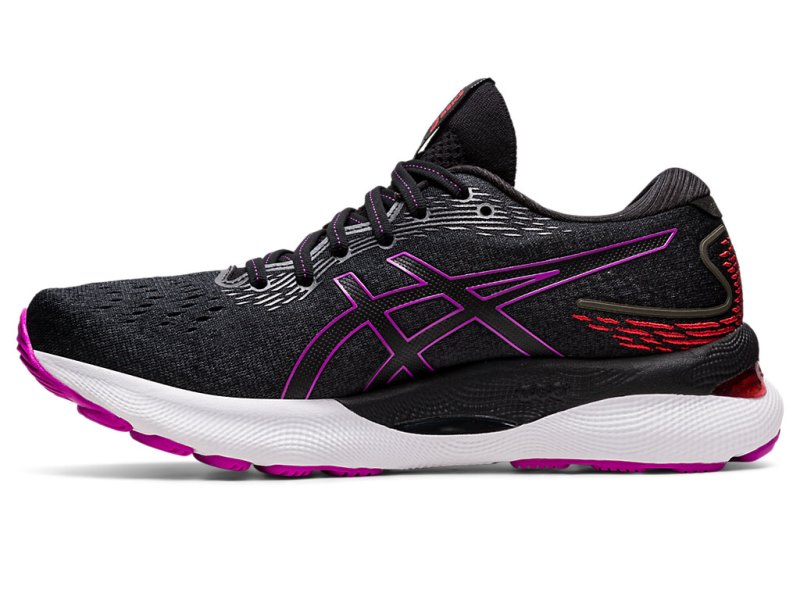 Women's Asics Gel-nimbus 24 Running Shoes Black/Orchid Canada | CA3278-869