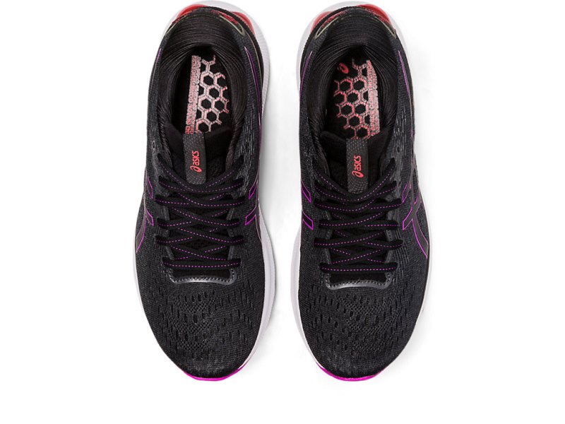 Women's Asics Gel-nimbus 24 Running Shoes Black/Orchid Canada | CA3278-869