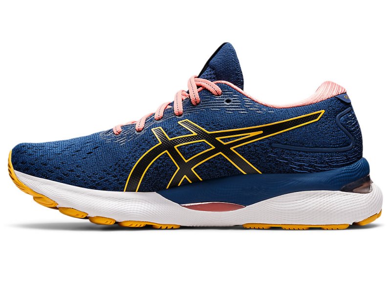 Women's Asics Gel-nimbus 24 Running Shoes Midnight Blue/Tiger Yellow Canada | CA3946-435