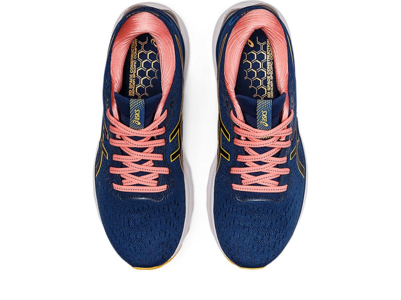 Women's Asics Gel-nimbus 24 Running Shoes Midnight Blue/Tiger Yellow Canada | CA3946-435