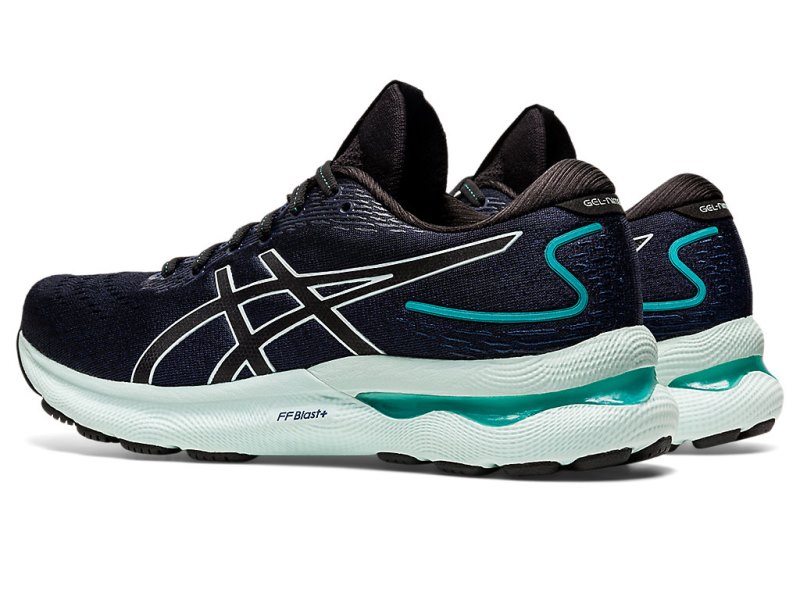 Women's Asics Gel-nimbus 24 Running Shoes Black/Soothing Sea Canada | CA5998-061