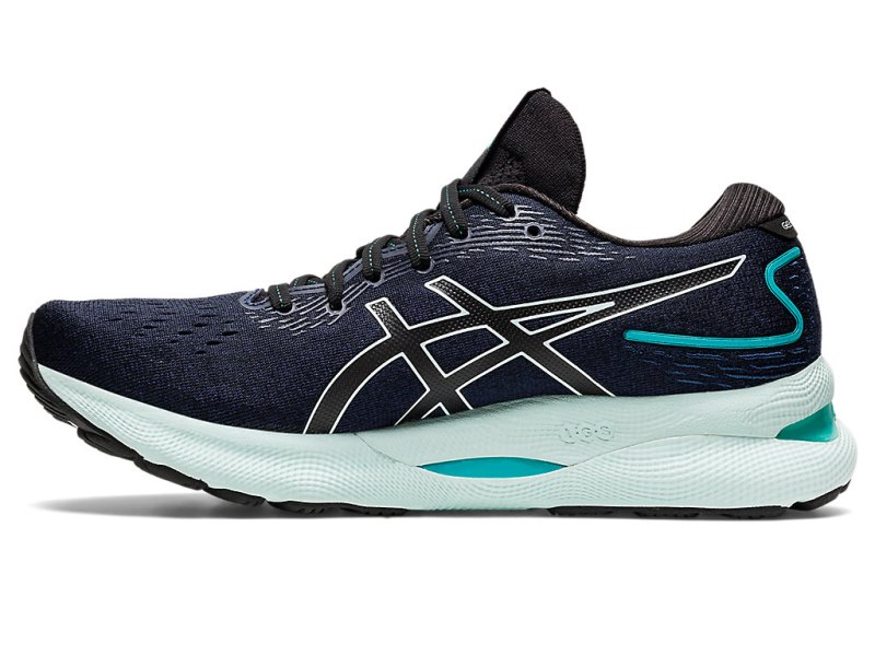 Women's Asics Gel-nimbus 24 Running Shoes Black/Soothing Sea Canada | CA5998-061