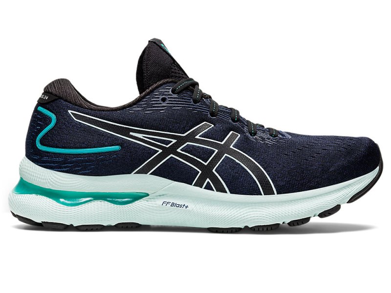 Women\'s Asics Gel-nimbus 24 Running Shoes Black/Soothing Sea Canada | CA5998-061