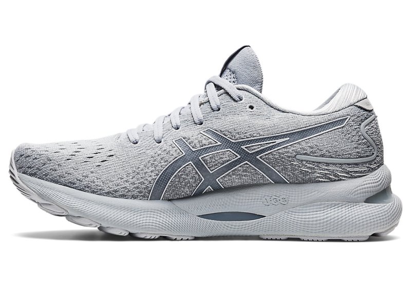 Women's Asics Gel-nimbus 24 Running Shoes Piedmont Grey/Piedmont Grey Canada | CA6125-301