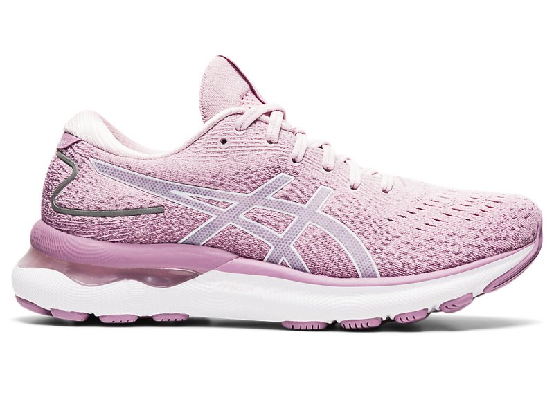 Women\'s Asics Gel-nimbus 24 Running Shoes Barely Rose/White Canada | CA6410-093