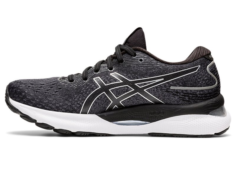 Women's Asics Gel-nimbus 24 Running Shoes Black/Pure Silver Canada | CA7011-183