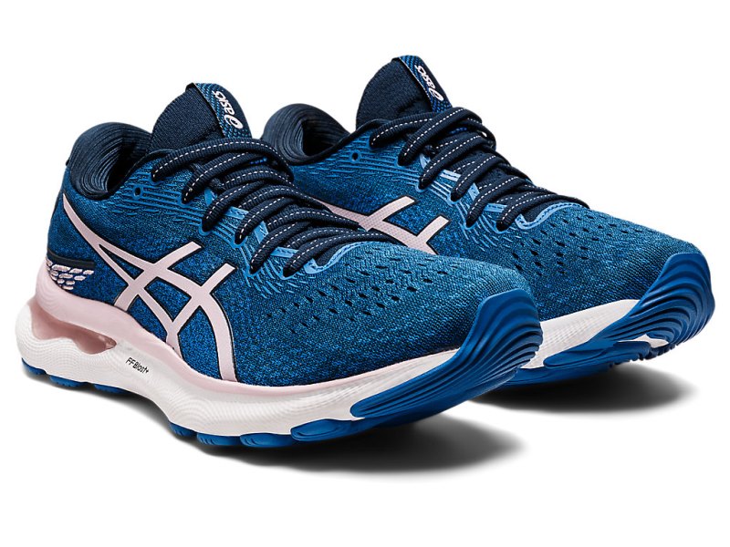 Women's Asics Gel-nimbus 24 Running Shoes French Blue/Barely Rose Canada | CA7097-167