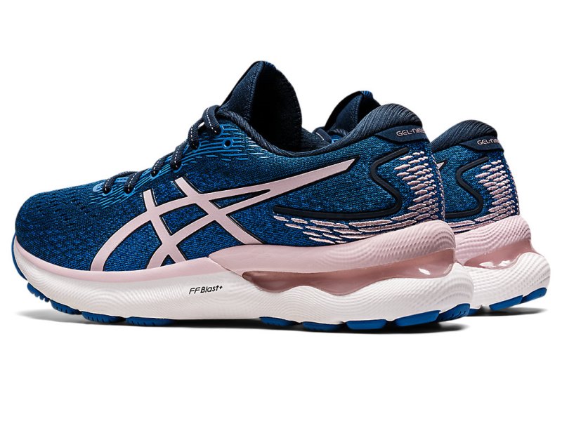 Women's Asics Gel-nimbus 24 Running Shoes French Blue/Barely Rose Canada | CA7097-167