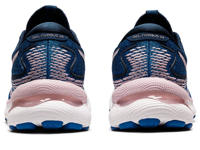 Women's Asics Gel-nimbus 24 Running Shoes French Blue/Barely Rose Canada | CA7097-167