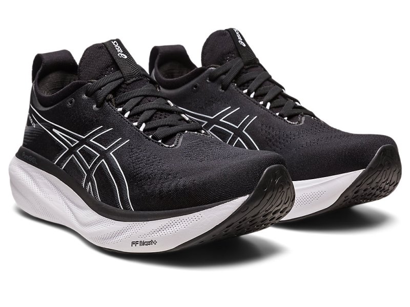 Women's Asics Gel-nimbus 25 Running Shoes Black/Pure Silver Canada | CA0518-572