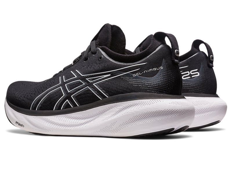 Women's Asics Gel-nimbus 25 Running Shoes Black/Pure Silver Canada | CA0518-572