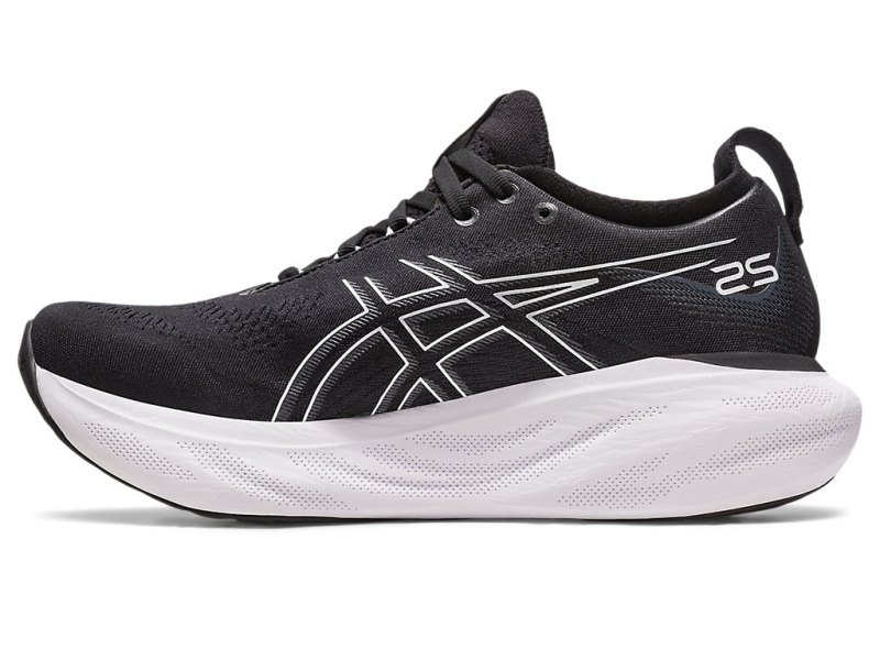 Women's Asics Gel-nimbus 25 Running Shoes Black/Pure Silver Canada | CA0518-572