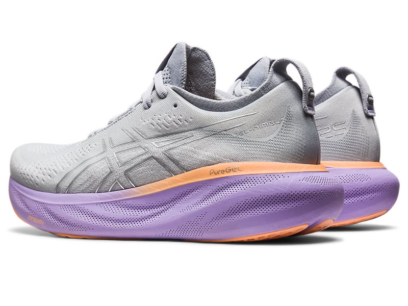 Women's Asics Gel-nimbus 25 Running Shoes Piedmont Grey/Pure Silver Canada | CA0786-062