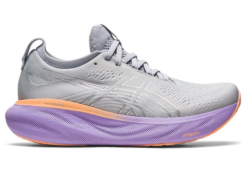 Women\'s Asics Gel-nimbus 25 Running Shoes Piedmont Grey/Pure Silver Canada | CA0786-062