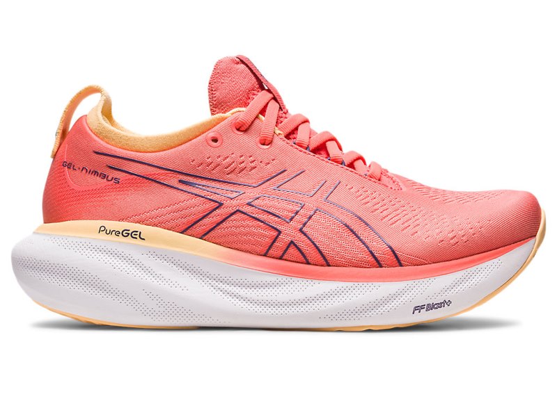 Women\'s Asics Gel-nimbus 25 Running Shoes Papaya/Dusty Purple Canada | CA0961-257