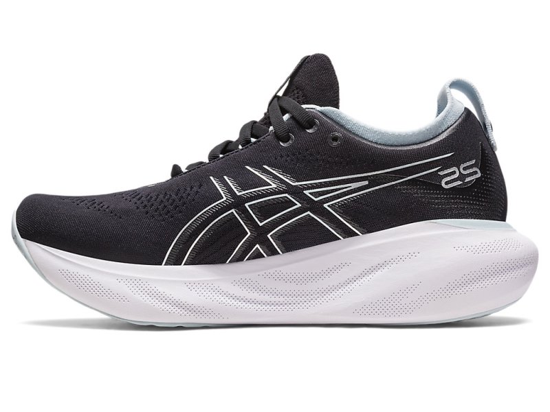 Women's Asics Gel-nimbus 25 Running Shoes Black/Reborn Blue Canada | CA3579-925