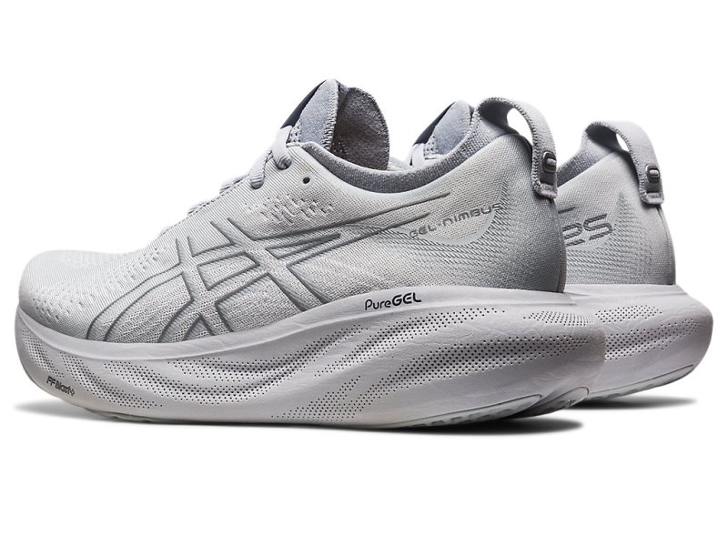 Women's Asics Gel-nimbus 25 Running Shoes Piedmont Grey/Sheet Rock Canada | CA4755-018