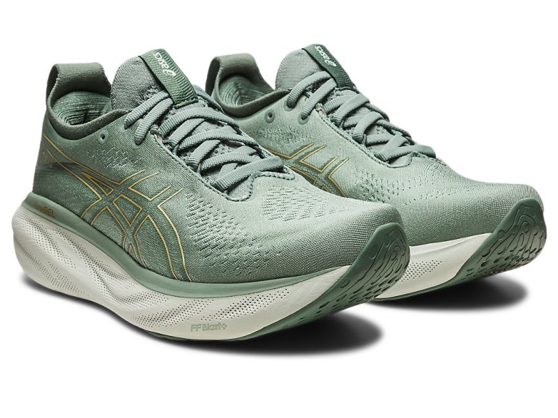 Women's Asics Gel-nimbus 25 Running Shoes Slate Grey/Champagne Canada | CA6041-878