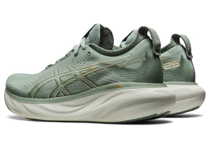 Women's Asics Gel-nimbus 25 Running Shoes Slate Grey/Champagne Canada | CA6041-878