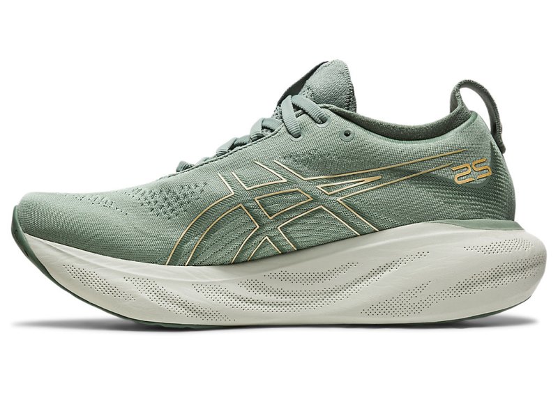 Women's Asics Gel-nimbus 25 Running Shoes Slate Grey/Champagne Canada | CA6041-878