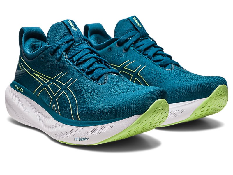 Women's Asics Gel-nimbus 25 Running Shoes Ink Teal/Lime Green Canada | CA6141-418