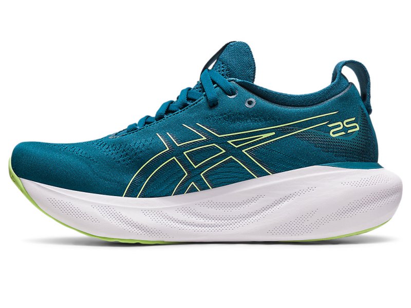 Women's Asics Gel-nimbus 25 Running Shoes Ink Teal/Lime Green Canada | CA6141-418