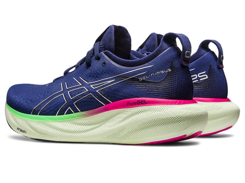 Women's Asics Gel-nimbus 25 Running Shoes Indigo Blue/Pure Silver Canada | CA7841-135