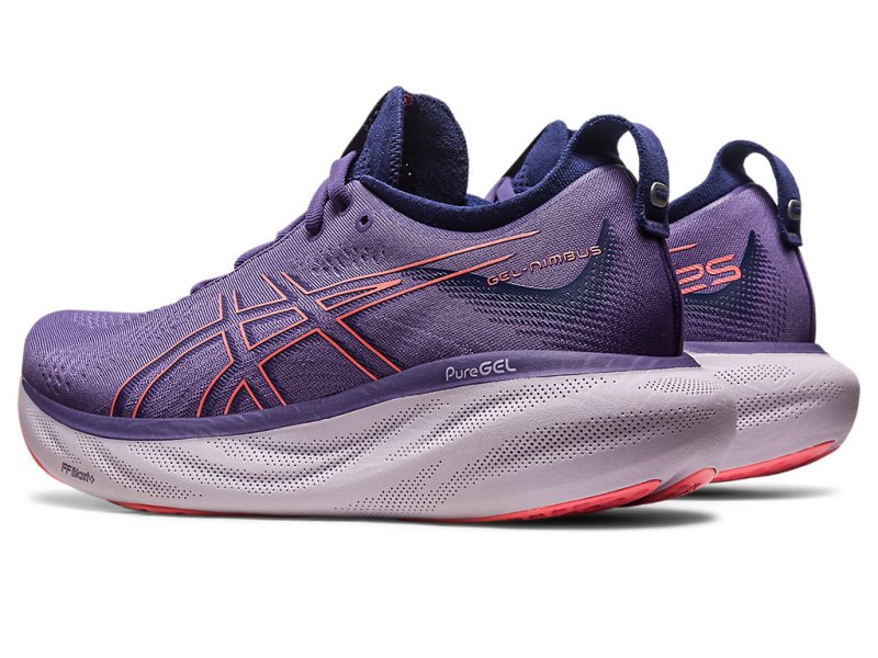 Women's Asics Gel-nimbus 25 Running Shoes Dusty Purple/Papaya Canada | CA9393-319