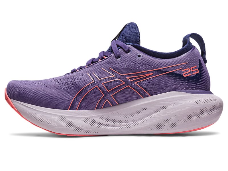 Women's Asics Gel-nimbus 25 Running Shoes Dusty Purple/Papaya Canada | CA9393-319