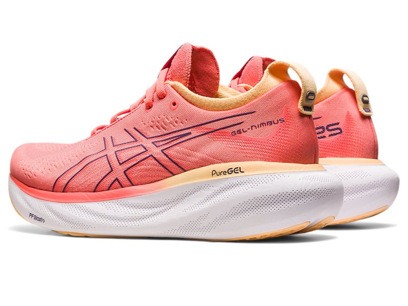 Women's Asics Gel-nimbus 25 Running Shoes Papaya/Dusty Purple Canada | CA9541-524