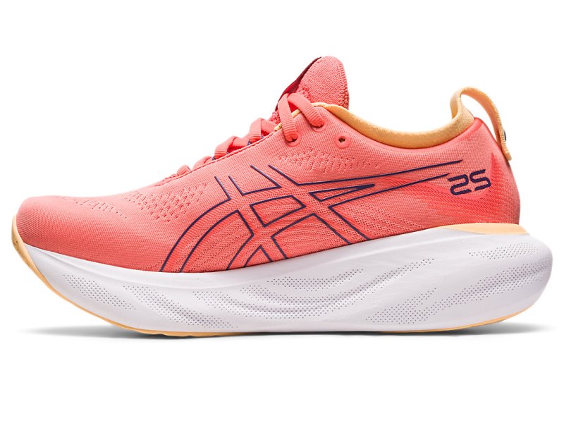 Women's Asics Gel-nimbus 25 Running Shoes Papaya/Dusty Purple Canada | CA9541-524