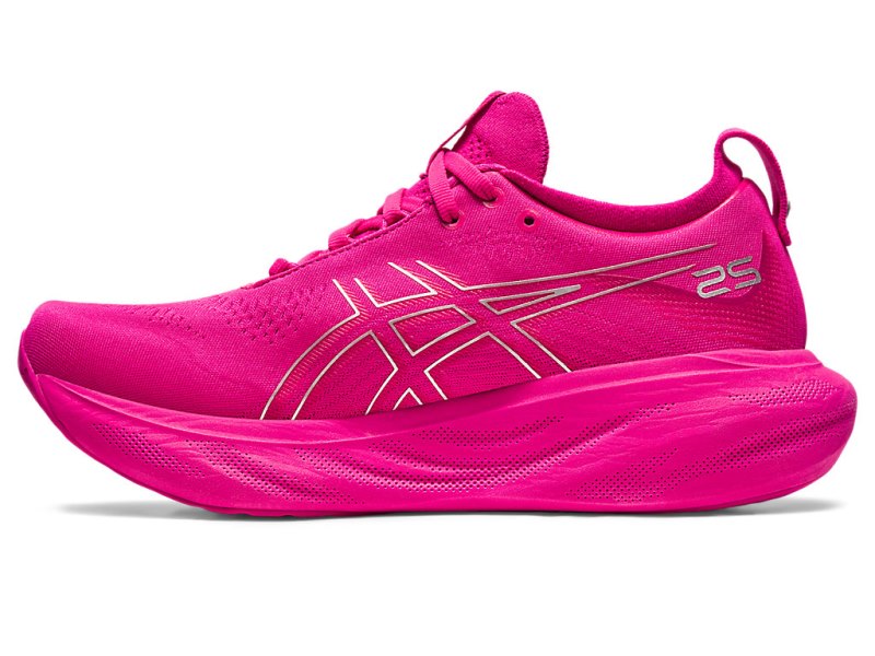 Women's Asics Gel-nimbus 25 Running Shoes Pink Rave/Pure Silver Canada | CA9669-425