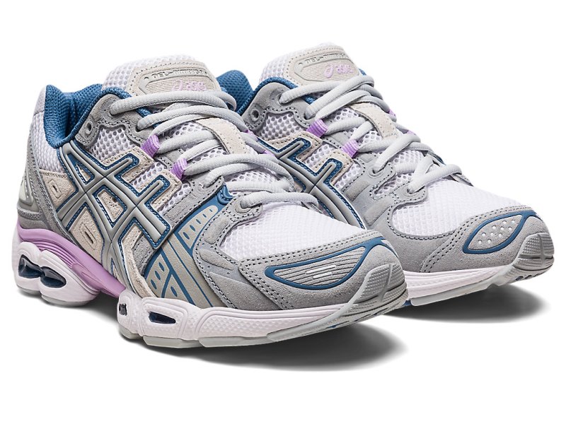 Women's Asics Gel-nimbus 9 Sneakers White/Mid Grey Canada | CA8224-973