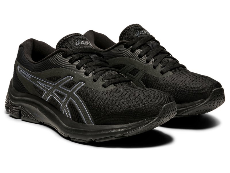 Women's Asics Gel-pulse 12 Running Shoes Black/Black Canada | CA9437-437