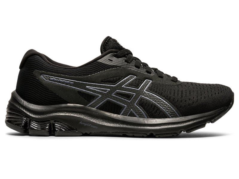 Women\'s Asics Gel-pulse 12 Running Shoes Black/Black Canada | CA9437-437