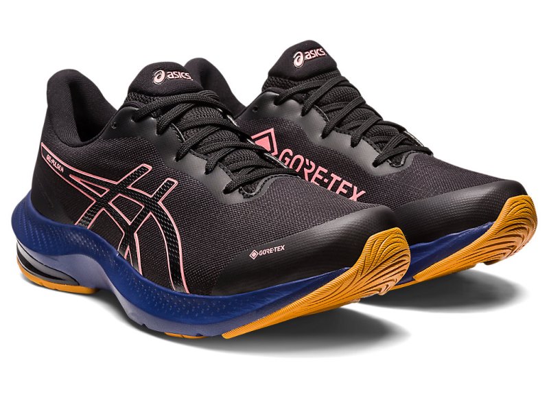 Women's Asics Gel-pulse 14 GTX Running Shoes Black/Papaya Canada | CA6163-963