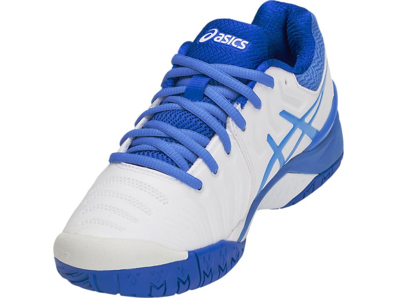 Women's Asics Gel-resolution 7 Tennis Shoes White/Blue Coast Canada | CA5759-995