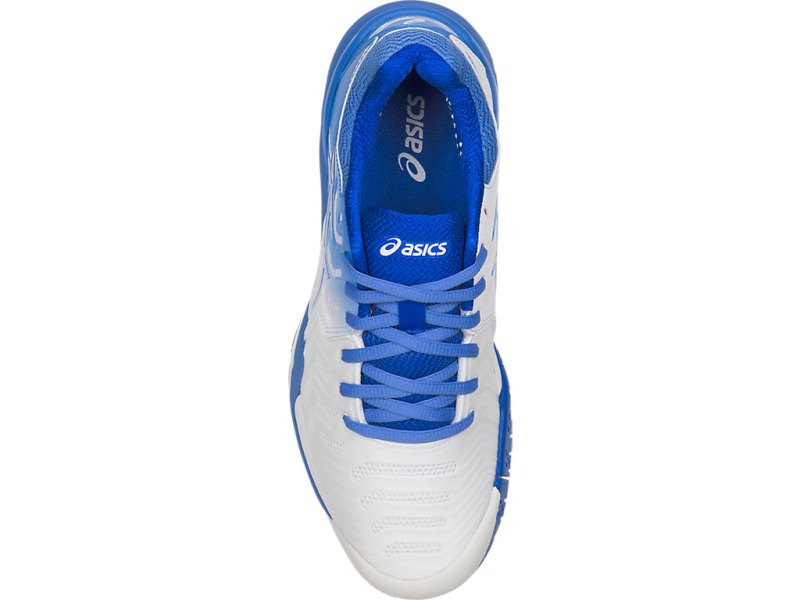 Women's Asics Gel-resolution 7 Tennis Shoes White/Blue Coast Canada | CA5759-995