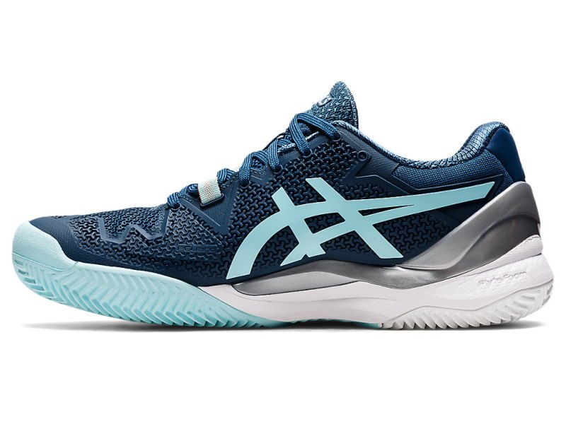 Women's Asics Gel-resolution 8 Clay Tennis Shoes Light Indigo/Clear Blue Canada | CA3942-426