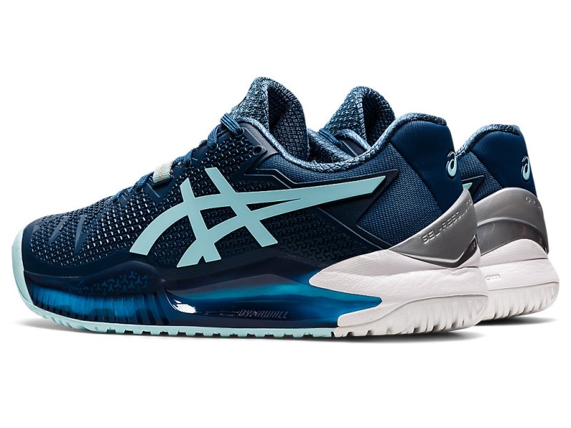 Women's Asics Gel-resolution 8 (D) Tennis Shoes Light Indigo/Clear Blue Canada | CA5031-096