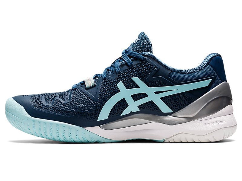 Women's Asics Gel-resolution 8 (D) Tennis Shoes Light Indigo/Clear Blue Canada | CA5031-096