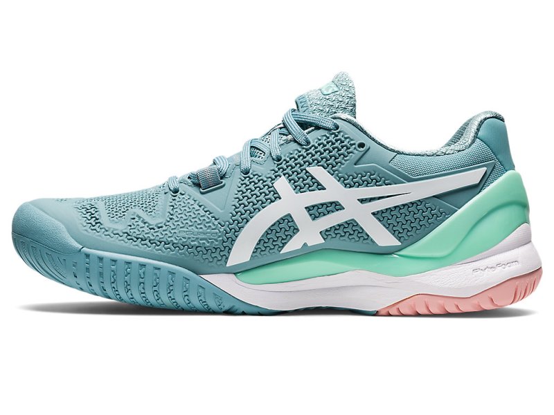 Women's Asics Gel-resolution 8 Tennis Shoes Smoke Blue/White Canada | CA0061-050