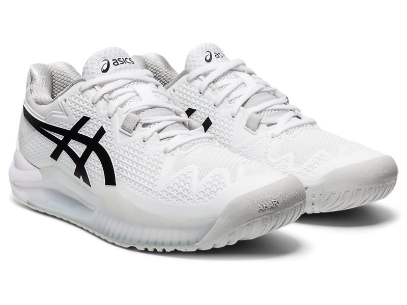 Women's Asics Gel-resolution 8 Tennis Shoes White/Black Canada | CA4936-148