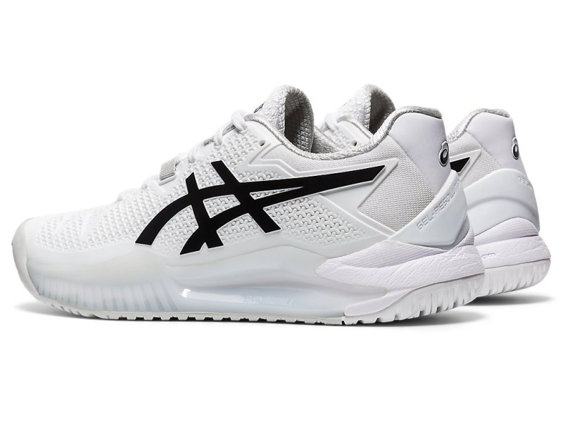 Women's Asics Gel-resolution 8 Tennis Shoes White/Black Canada | CA4936-148